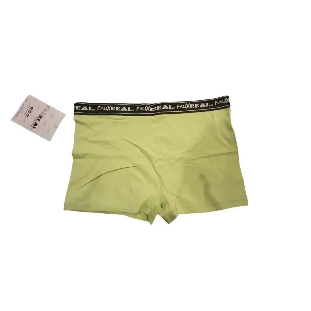Faux Real Mens Lime Mistletoe Rings My Bells Boxer Brief Underwear Large 1 Pack